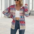 thumbnail image 3 of Abrigo de manga larga,Abrigo de mujer Chaqueta con cordón de manga larga para mujer Abrigo con patrón geométrico construido para precisión, 3 of 7