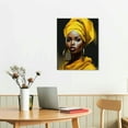 thumbnail image 2 of Nawypu  African American Canvas Wall Art Abstract Black Woman Art Yellow Hair Black Girl Painting Woman Portrait Picturefor Living Room Bedroom Decor (, 2 of 4