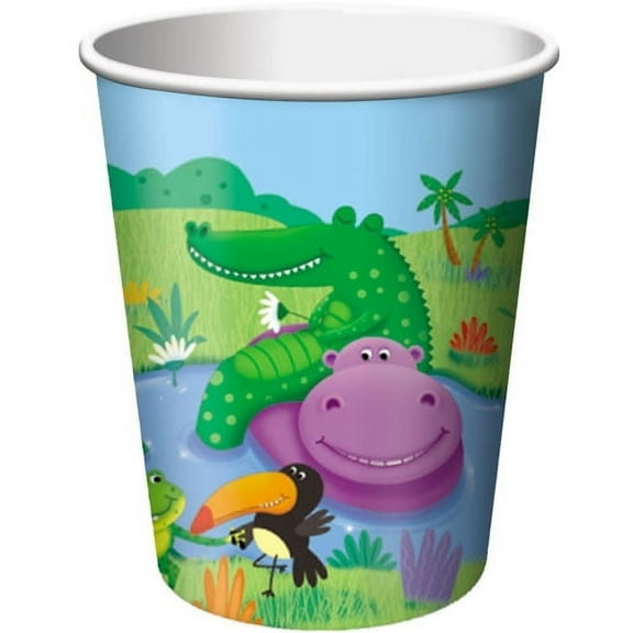 Various 9oz Disposable Paper Cups, 8 Count