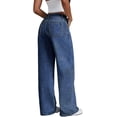 thumbnail image 2 of QERINTE Womens Plus Size Wide Leg Jeans Women Stretch Straight Leg Jean High Waist Baggy Casual Boyfriend Jeans, 2 of 5