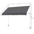 thumbnail image 3 of Renwick Manual 118″ L Retractable Awning with Adjustable Angle & Height, Dark Gray, 3 of 6