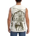 thumbnail image 4 of Balery Horses Grazing On Meadow Camisetas sin mangas para hombre, absorbe la humedad y protege contra el mal olor.-Medium, 4 of 7