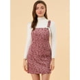 thumbnail image 2 of Vestido Floral Mono Correa Ajustable Falda De Tirantes Pana Para Mujer Rosa XL, 2 of 6