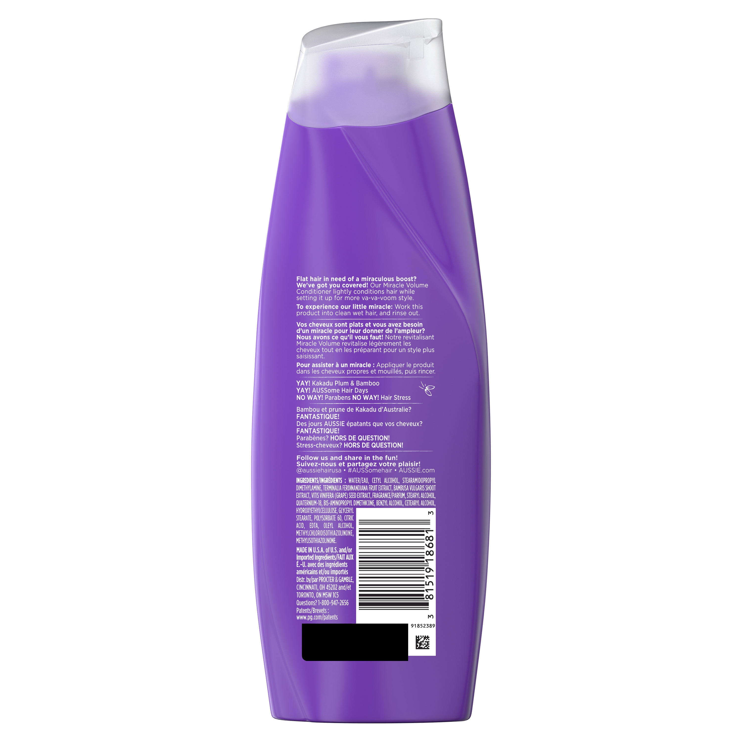Aussie Miracle Volume Conditioner for Fine Hair, 12.1 fl oz  (图3) Aussie Miracle Volume Conditioner for Fine Hair, 12.1 fl oz  (图3)