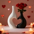 thumbnail image 7 of hulanddfd White and Black Vase Set of 2, Heart Shaped Plastic Vase Shatterproof Centerpiece for Living Room Dining Room Table Coffee Table Shelf Decor, 7 of 7