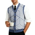 thumbnail image 5 of Men's Sweater Vest V Neck Button Down Sleeveless Cardigan Argyle Sweater Vest, 5 of 7