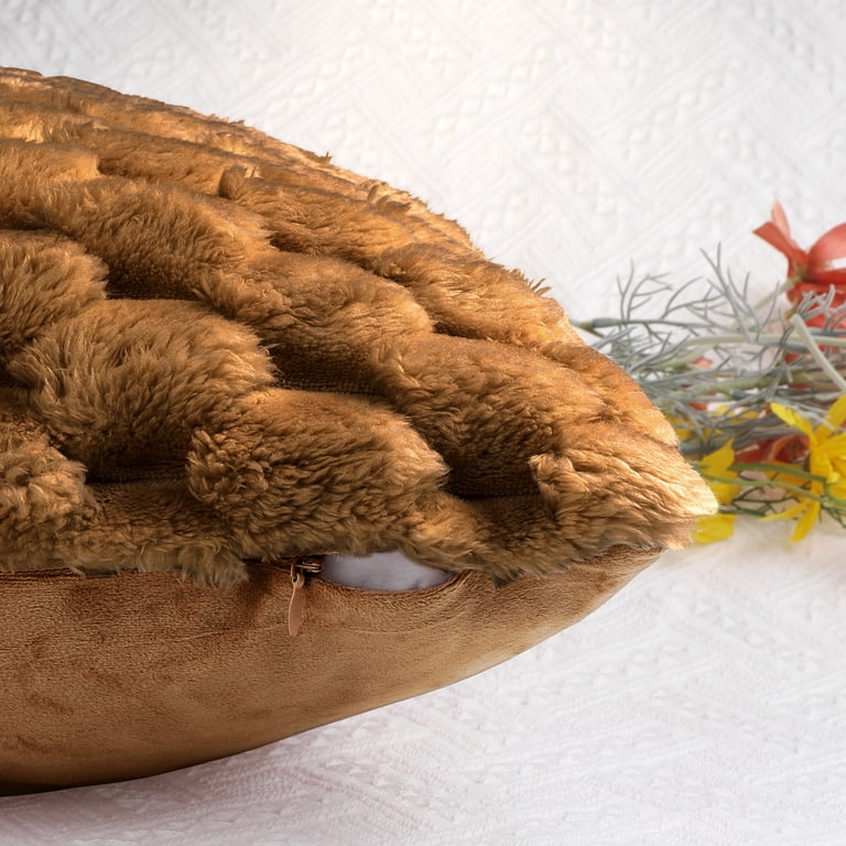 Unique Bargains Soft Throw Pillow Covers Fuzzy Plush Decorative