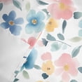 thumbnail image 6 of Watercolor Flower Valances for Windows Retro Blue Pink Floral Garden Rod Pocket Curtain Valance Window Treatment Short Curtains for Kitchen Living Room, 54"x18", 6 of 9