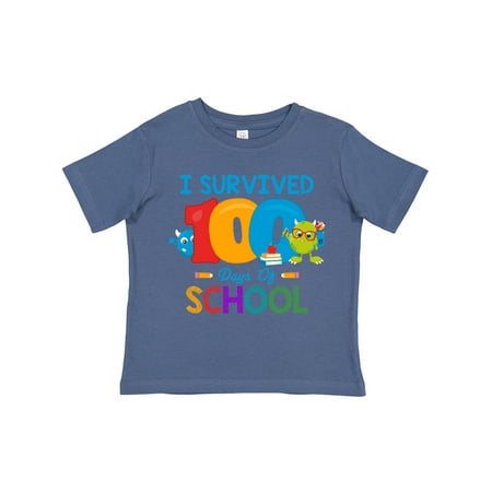 

Inktastic Survived 100 Days of School Gift Toddler Boy or Toddler Girl T-Shirt