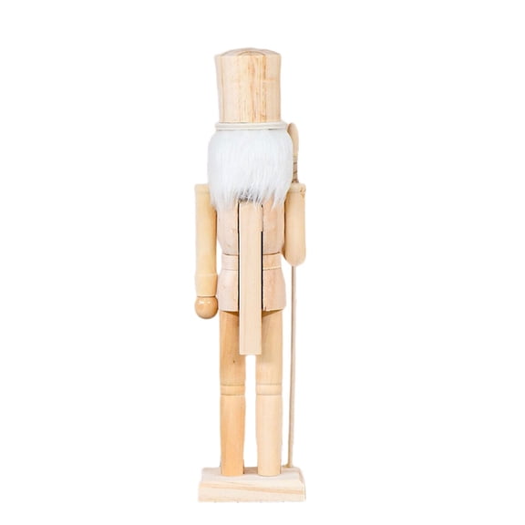 Large 38cm Wooden Christmas Nutcrackers Festival Statue Handmade Unfinished Seasonal Decoration Safe For Children