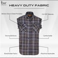 thumbnail image 4 of BIKER WEAR USA Plaid Flannel Casual Shirt– 100% Cotton Sleeveless Shirts for Men, 4 of 7