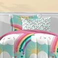 thumbnail image 4 of Dream Factory Rainbow Flare Twin 5 Piece Comforter Set, Polyester, Microfiber, Teal, Child, Female, 4 of 8