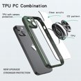 thumbnail image 5 of Allytech for Apple iPhone 13 Case, 360° Rotatable Ring Holder Kickstand Magnetic Shockproof TPU Frame Transparent Acrylic Back Phone Protective Shell Case Cover for iPhone 13 5G 6.1" 2021, Darkgreen, 5 of 5