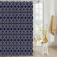 thumbnail image 4 of Fabric Shower Curtain, Modern Abstract Geometric Dark Blue Vintage Geometric Pattern Shower Curtains with 12 Hooks Waterproof Machine Washable Bath Curtains for Bathroom,48x 72in, 4 of 6