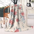 thumbnail image 4 of Pioneer Flower Floral Print Pattern Blanket,Comfortable Soft Flannel Throw Blanket,All Season,Warm Lightweight Blankets for Sofa Bed Couch Living Room Chair,50"x60", 4 of 4