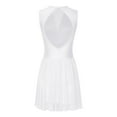 thumbnail image 4 of CHICTRY Women's Modern Lyrical Dance Dress Shiny Dimonds Mesh Deep V Ballet Leotard Ice Skating Dresses White XL, 4 of 7