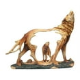 thumbnail image 2 of 7.5"H WOLF HOWLING WOODLIKE CARVING, 2 of 2