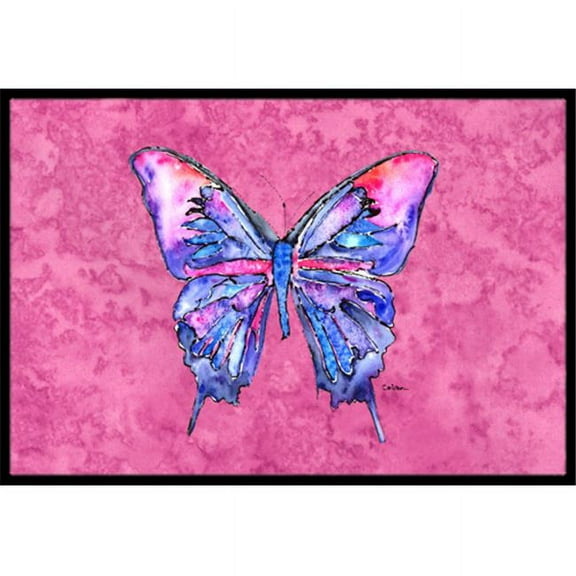 24 x 36 in. Butterfly On Pink Indoor Or Outdoor Doormat