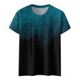 thumbnail image 4 of B91xZ Blouse Mode Grande Taille pour Femmes Col Rond Ajustée Basique, Bleu S, 4 of 4