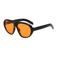 thumbnail image 2 of Oversized Blue Light Blocking Cycling Sunglasses 6.7" UV Protection Anti‑Glare Sports Eyewear Stylish Large‑Frame Flat Lens Glasses for Women Daily Outdoor Driving Orange, 2 of 9