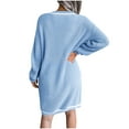 thumbnail image 4 of Gspmoly Robes Décontractées pour Femmes, Mode Femmes Décontractée Ample Couleur Unie Robe Chandail en Tricot à Col en V Robes Formelles pour Femmes Articles en Liquidation, 4 of 6