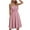 Pink, variant on sundresses for women Womens Summer Boho Dress Beach Dresses Sleeveless A Line Spaghetti Strap Sling Dress Pleated Sun Dresses W/Pockets