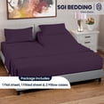 thumbnail image 3 of SGI Bedding 28" King Split Top Flex Head sheet 100% Egyptian Cotton Sheet Set - 600 Thread Count Flex Top Sheet for Adjustable Bed 4 Piece Sheet Set 15" Deep for Sleep Number bed - Plum, 3 of 7
