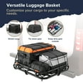 thumbnail image 6 of ARKSEN 32 x 26 Inch Heavy Duty Bumper Mounted Cargo Rack Carrier Luggage Basket with Waterproof Bag, Storage for RV, Camping, Traveling, 350 Lbs Capacity - Black, 6 of 7