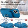 thumbnail image 6 of TECH CIRCLE Case for iPhone 11 Pro, [Built-in 2 Micro-SIM Card Slots] Slim Soft Shockproof Protective Cover with Ring Holder Stand + Card Holder Pocket + Eject Pin Holder - Blue, 6 of 8