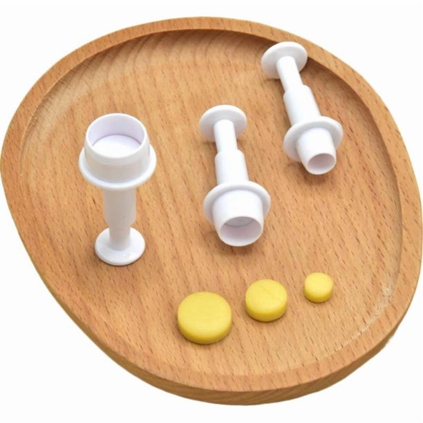 Plunger Cutter Set for Cake Decorating, Spring-Loaded Fondant Cookie Mold, Heart/Star/Square/Round Sugar Craft Press, DIY Baking Tools for Christmas