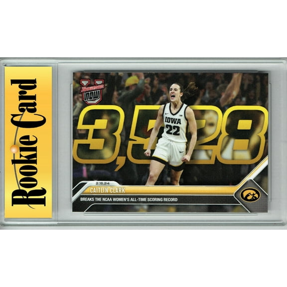 Certified Mint Caitlin Clark 2023 Bowman University Now #49 Breaks the Women's All-Time Scoring Record Rookie Card Iowa Hawkeyes
