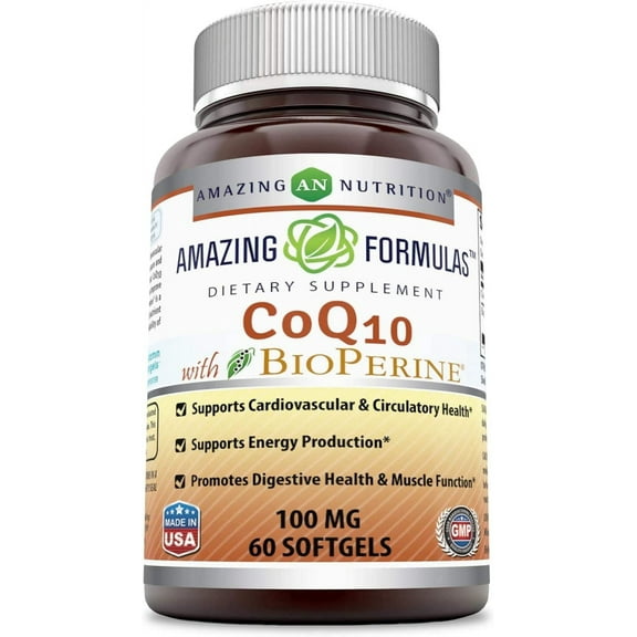 Amazing Formulas CoQ10 100mg with Bioperine-60 Softgels