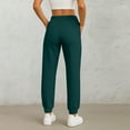 thumbnail image 4 of Baggy Sweatpants for Women Casual Drawstring Sweat Pants High Waist Workout Joggers Lounge Trousers with Pockets Dark Green M, 4 of 5