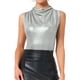 thumbnail image 1 of TOP METÁLICO FRUNCIDO SIN MANGAS DE INSPIRE CHIC L Silver, 1 of 6