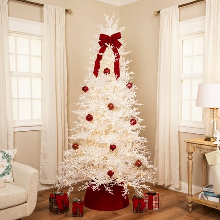 Northlight Pre-Lit Flocked Twig Artificial Christmas Tree - 6.5' - Warm White LED