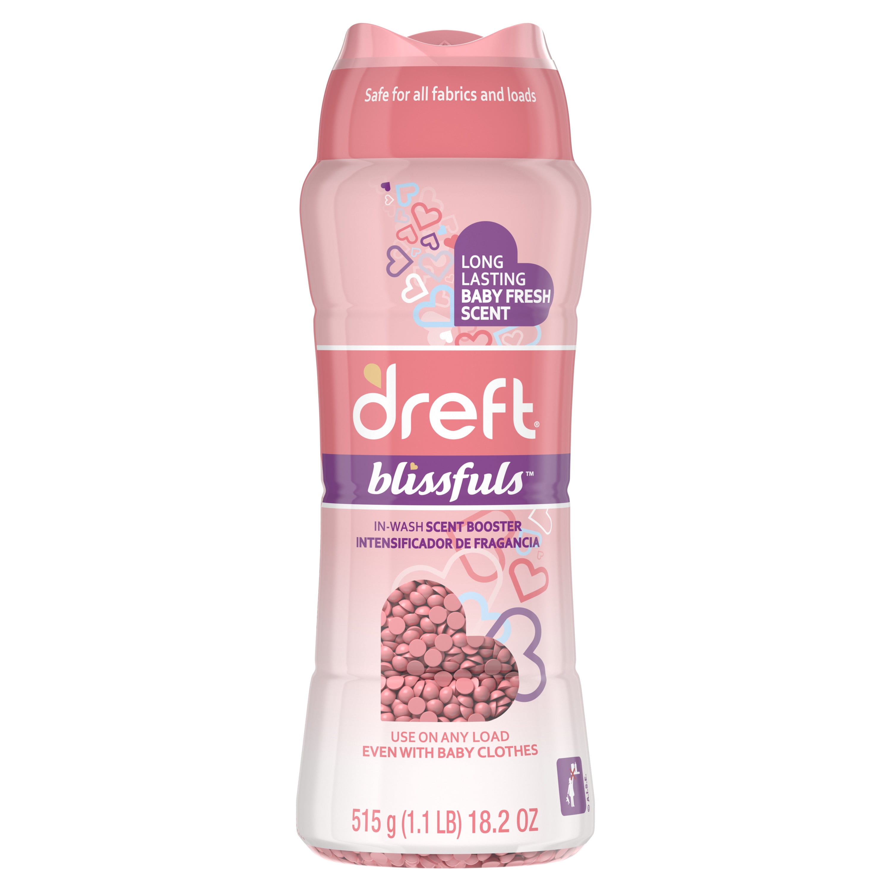 (4 pack) Dreft Baby Blissfuls Laundry Scent Booster Beads, Baby Fresh Scent, 18.2 oz