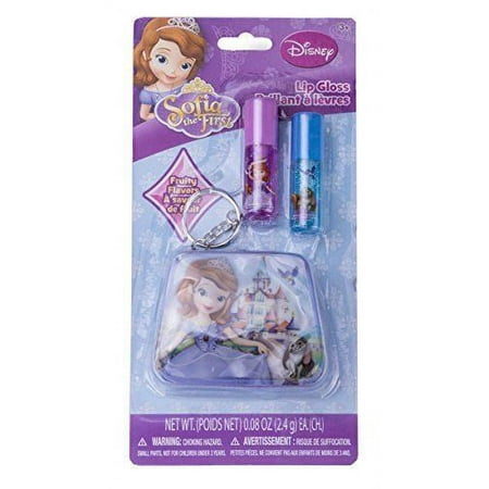Disney Sofia the First Lip Gloss Set of 2 With Zippered Key Chain