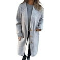 thumbnail image 3 of ZANKLEY Women's autumn and winter lapel long-sleeved casual woolen coat, 3 of 4
