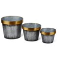 thumbnail image 1 of IMAX Z27872-3 Yvonne Galvanized Planters - Gold, Set of 3, 1 of 1