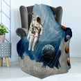 thumbnail image 4 of Outer Space Soft Flannel Fleece Throw Blanket, Planetary Circles with Geometric Neptune Astral Rocket Vintage Print, Cozy Plush for Indoor and Outdoor Use, 60" x 80", Multicolor, by Ambesonne, 4 of 5