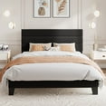 thumbnail image 3 of Amolife Queen Bed Frame, Platform Bed Frame with Velvet Upholstered Headboard, Black, 3 of 9