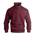 thumbnail image 5 of Quarter Zip Pullover Men 2026 Fall Winter Long Sleeve Jacquard Stand Collar Plain Sweatshirts Mens Pullover Top, 5 of 6