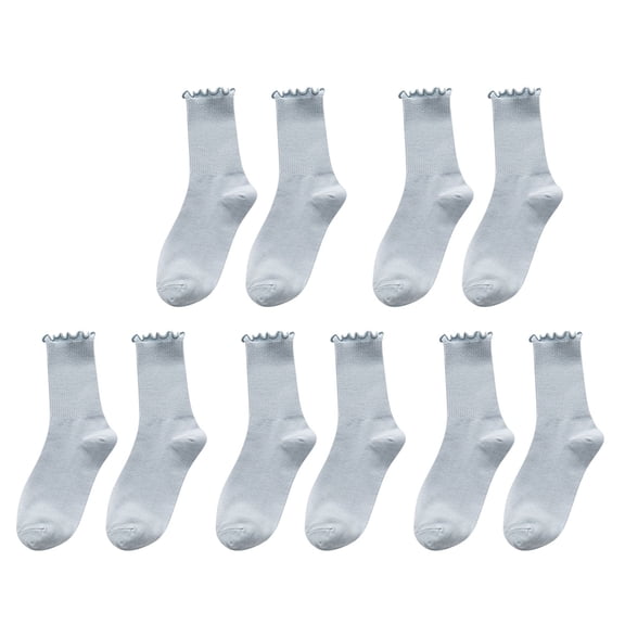 Socks Compression Comfort Socks For Women 5pc Ruffle Cuff Casual Cute And able Knitted Ruffled For All Seasons