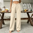 thumbnail image 2 of Women's Wide Leg Pants Solid Color High Waist Palazzo Trousers with Pockets Loose Fit Wrinkle Free Pants, 2 of 7