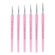 thumbnail image 1 of EeaseMX 6 pinceles con punta de pelo de lobo, pinceles profesionales para detalles finos, pintura y dibujo (rosa), 1 of 7