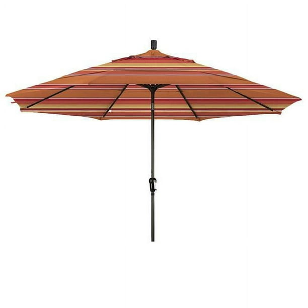 California Umbrella SDAU118117-56000-DWV 11 Pi Marché en Aluminium Rond Parapluie, Dolce Mangue Brella