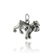 Sterling Silver Schnauzer Dog Charm Necklace, 18" Chain