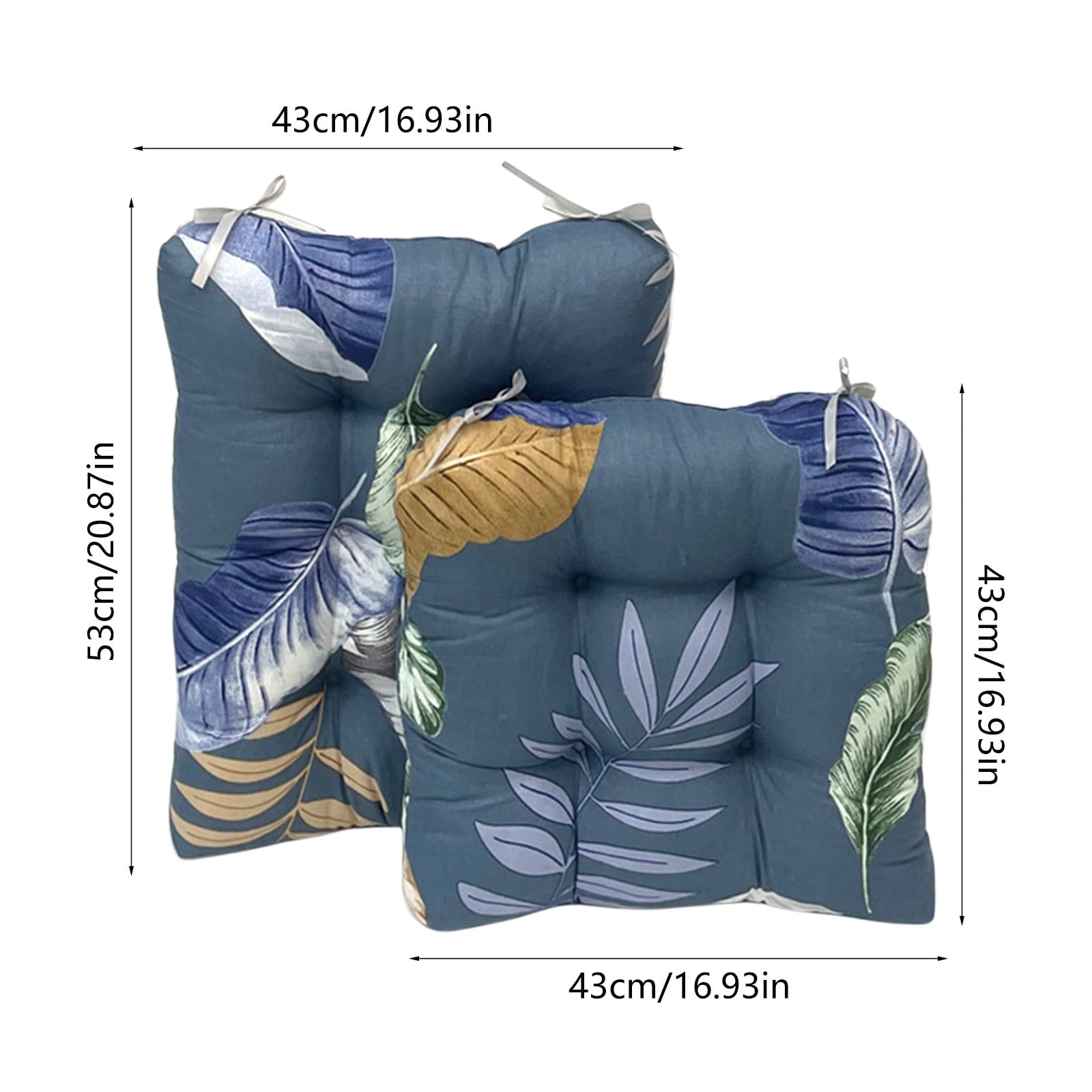 Wzzjkit Patio Chair Cushions, Thickened Outdoor Chair Cushion, Printed Seat Cushion for Patio Sitting 17x17/17x21in 2 Pack
