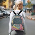 thumbnail image 7 of JIALIOU Mini Backpack Purse for Women Quilted Casual Daypack Small Travel Shoulder Bag, Gray Cat Hiding under Blanket, 7 of 7