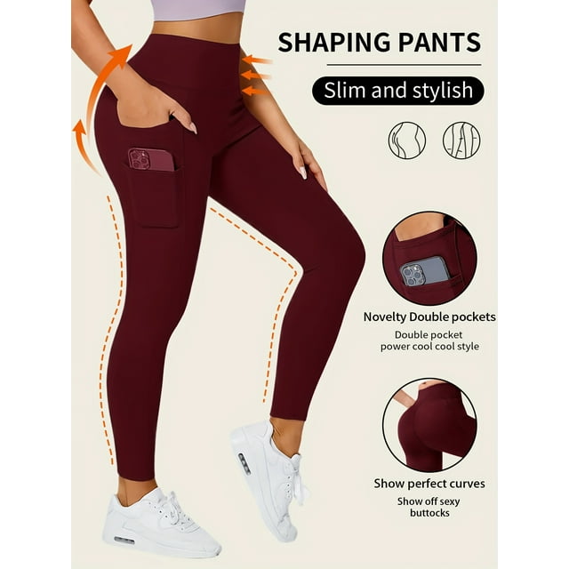 Seamless High Rise Leggings Butt Lifting With Pockets Women's Underwear & Shapewear